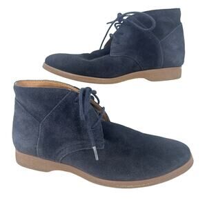 Franco Sarto Boots Size 6.5 Blue Suede Percy Chukka Ankle Bootie Leather Lace Up